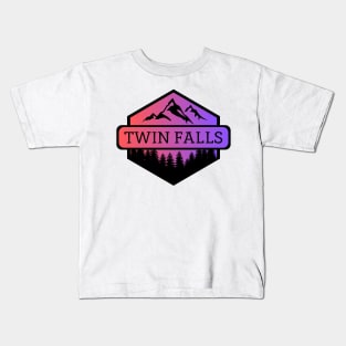 Twin Falls Idaho Mountains and Trees Kids T-Shirt